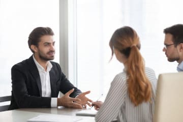 Two recruiters interviewing a candidate